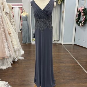 Chic Charcoal Maxi Dress with Lace Detail